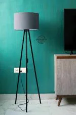 Prodezine Round Grey and Black LED Modern Minimalistic Tripod Floor Lamp