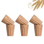 eha Set of 6 Earth-Friendly Cutting Chai Cups | 100 ml | Coffee Cup Made with Rice Husk & Bamboo Fibers | Microwave Safe Tea Set |Hot & Cold Coffee Mug, Milk & Tea Cup Set | Tortilla
