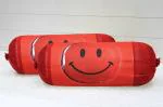 Kuber Industries Maroon Smiley Emoji Printed Bolster Cover Set (Set Of 2)