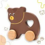 Cots and Cuddles Wooden Bear Push Pull Along Toy for Toddlers | Safe & Durable | Age 1+