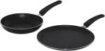 Kreme Aluminium Non-Stick Fry Pan, 24Cm And Flat Tawa, 25Cm (Combo Of 2)