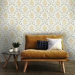 Indian Royals Vintage Golden Damask Wallpaper( 200 CM X 45 CM )