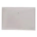 Eslee Clear Expandable Envelope File | Transparent Snap Button My Clear Bag | Plastic Cover Document Wallet Folder for Papers, Projects, Certificates Holder | Best for FC Size Paper | Pack of 5 | Transparent Red Colour (ET301FC)