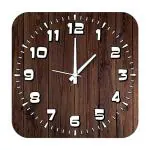 eKARTIK Designer Square Wooden Wall Clock Without Glass for Home/Living Room/Bedroom/Kitchen and Office