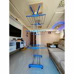 SUNDEX Heavy Duty Cloth Dryer Stand With Pure Stainless Steel Pipes 3 Tier Blue
