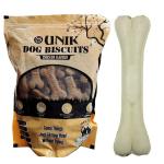 Kuppy Chicken Puppy Dog Biscuits with Pressed Bone (1 kg Biscuit) (6 inch Bone)
