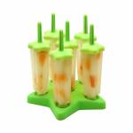 Credly Set of 6 Popsicle Star Shape Ice Cream Molds Ice Pop Makers Plastic Popsicle Tray