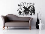 Sticker Studio Vinyl Bob Marley One Love Wall Stickers For Living Room Bedroom Office Black Standard