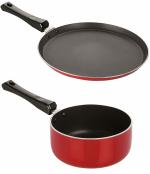 Nirlon Non-Stick Aluminium Heat Resistance Cookware Utencil Combo Gift Set Offer, Red Color