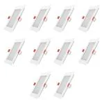 Fybros Warm White Faro Led Square Panel Ceiling Lights For Hall And Bedroom - 18 Watts, 10 Pc