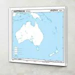 GO WOOO SMALL - 100 AUSTRALIA PHYSICAL OUTLINE MAP FOR SCHOOL | Exploring Australia: Compact Physical Outline Map for School