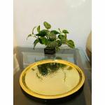 Akriti Brass Thaali Pooja Plate Dinner Plate Hammered Pattern Thali Diameter: 30CM Made in India