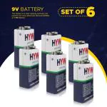 DecorSecrets DC 9V Long Life HW Battery With Carbon Zinc for Science Projects (Set of 6)