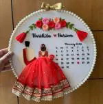 ZIG ZAG Indian Wedding era 3rd Customized Embroidery Hoop Gift for First Love,Anniversary,Marriage,SpacialGift for couplesave The Date Trending Gift