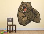 Lanstick Multicolor Angry Bear Self Adhesive Wall Sticker 24 inch