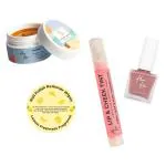 Harkoi Mineral Matte Sunscreen Spf 35, Shade 5 With Bl01 Milky Pink Lip, Cheek And Eyeshadow Long Lasting Tint And Nail Lacquer With Serum, Ns-22 (Set Of 4)