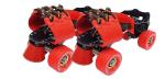 Jaspo Red Adjustable Rubber Wheel Skates For Senior