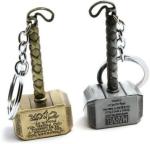 Blue Aura Amr Gold Thor Hammer Key Chain (Pack Of 2)