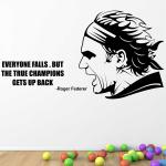 StickMe Multicolor Vinyl Roger Federer Office Sports Inspirational Motivational Quotes Decorative Creative Colorful Wall Sticker