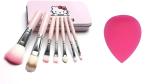 BIOAQUA Women's & Girl's 7 Pink Multipurpose Makeup Brushes Set and 1 Pink Beauty Blender - (Pack of 8)