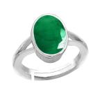 SHIVAY ASTRO GEMS Original Emerald Panna 7.5 Carat Stone Natural Gemstone Pure Silver Adjustable Rashi Ratan Ring for Women's and Men's (Lab Certified)