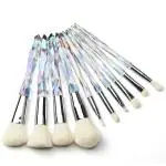 Kingtree Makeup Brush Set, 10 PCS Crystal Makeup Brushes Premium Synthetic Bristles Powder Foundation Blush Eye Shadow Eyeliner Eyebrow Brushes, Stylish Make Up Tools for Girls Women