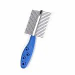Emily Pets Double Sided Pet Comb Stainless Steel Pin Dog Grooming Brush (M)
