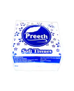 Preeth Soft Tissue Papers for Home and Office, 100 Pulls -1 Ply, Size 27x 30cms -Ultra Soft & High Absorbent Made From 100% Virgin Paper