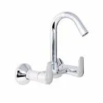 PARRYWARE UNO Series Wall Mounted Swinging Spout HOT AND COLD SINK MIXER (Chrome) | TWIN SIDE LEVER, Brass Body Water Tap/ Faucet/ Cock for Bathroom / Kitchen Wash Basin | T5035A1