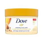 Dove Exfoliating Body Polish Scrub For Dry Skin With Crushed Almond & Mango Butter, Gently Exfoliates & Moisturizes To Reveal Instantly Soft, Smooth & Healthy Skin, Fruity Scent, 298G