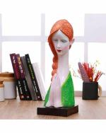 Miss Peach - Multicolor Vastu Fangshui Religious Idol Of Modern Art Welcome Lady Statue Showpiece For Home Decor And Office Dé cor , Diwali Gift, Best Gift for Diwali Decor, Diwali Decoration