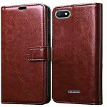 xvx Flip Cover for Mi Redmi 6A (Brown, Pack of: 1) Incomplete