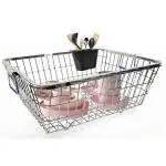 Plantex Heavy-Duty Stainless-Steel Dish Drainer Basket for Kitchen Utensils/Dish Drying Rack/Plate Stand/Bartan Basket (Large Size-64x47x20cm)