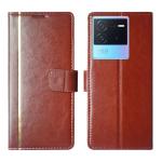 A D Enterprises Brown GP Flip Cover for Iqoo Neo 6 5G | Magnetic Case | Shock Absorbent | Flip Cover Iqoo Neo 6 5G