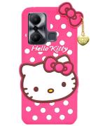 Fastship Silicone soft Hello Kitty with Pendant Case proper fit Back Cove for Infinix HOT 20 Play - Pink
