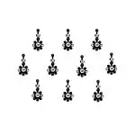 Comet Busters Beautiful Handcrafted Black Bindis with Silver Stones (BIN1916) Pack of 1