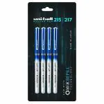 Uni-ball 217 Blue Ink Micro Roller Ball Pen 0.7 mm (Pack of 4)