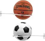 Q1 Beads Chrome Stainless Steel Wall Mount Football Ball Stand Holder Display Rack - 25.4 cm (pack of 2)