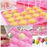 MOLDBERRY Cake Pop Mould 20 Cavity Round Lollipop Maker Mold Best Pies with Stick Ideal for Frozen Desserts Ice Ball and Kitchen Accessories Pack of 1 (22.2 x 18 x 2.8 Cm) (Random Color)