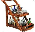 LAKSHMI ART Wood Bar Trolley | Bar Serving Trolley | bar Cabinet for Home | bar Cabinet Design|bar Cabinet Accessories|bar Cabinet for Home bar|Home Decor