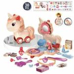 Zyamalox Pink Plastic Funllittle Unicorn Shape Makeup Pretend Toy Play Set for Girls