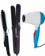 nirvani Top Hair Dryers for Perfectly Styled Hair Curler 471B, NV-1290 blue & NHC-522 hair dryer Combo Pack