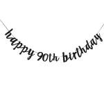 Festiko Happy 90th Birthday, 90th Birthday Party Hang Bunting Sign Decorations Photo Props, Party Favors, Supplies, Gifts, Themes And Ideas