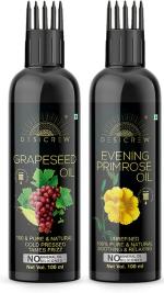 Desi Crew Grapeseed and Evening Primrose Oil for Skin, Body and Hair Care 100 ml Each