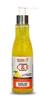 Subaxo Herbal Vitamin C Face Wash with Vitamin E | Anti Acne | Anti Pimples | Anti Pigmentation| Skin Glowing | Herbal Face Wash, Glycerine Face Wash, Ayurvedic Face Wash -200 ml