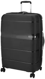 American Tourister Trolley Bag For Travel | LINEX 77 Cms Polypropylene Hardsided Large Check-in Luggage Bag | Suitcase For Travel | Trolley Bag For Travelling, Black