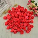 SATYAM KRAFT Artificial Foam Rose Flowers Fake Foam Red Rose Water floating Flowers, Pooja Thali, Festival and Events, Home, Table, Badroom, Pooja room and Diy Craft (Red, 100 Pieces)