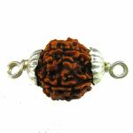 Shiv Ram Jyotish Kendra Brown Sterling Silver 4 Face Rudraksha Pendant for Men and Women