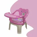 Deejay Plastic Chu-Chu Musical Baby Chair || Feeding Chair with Removable Tray || Soft Cushion Seat & High Backrest with Teddy Bear Design Study Table ||Strong and Portable High Musical Baby Chair for Kids, Toddlers, and Babies || 1-4 Years