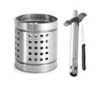 Blue Wonder Stainless Steel Cutlery Holder With Stainless Steel Lemon Squeezer and (Multicolour, Pack of 2)